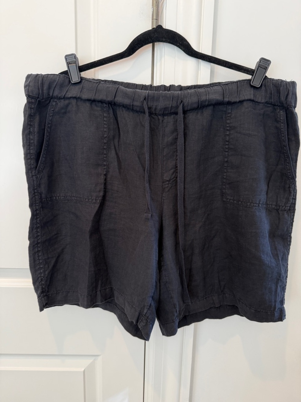 Caslon 9” Linen Drawstring Shorts Size XL Black